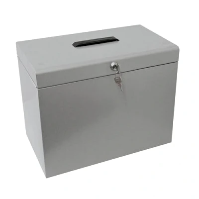 Obrázek Odkládací box / na závěsné desky (z kovu, A4) šedý