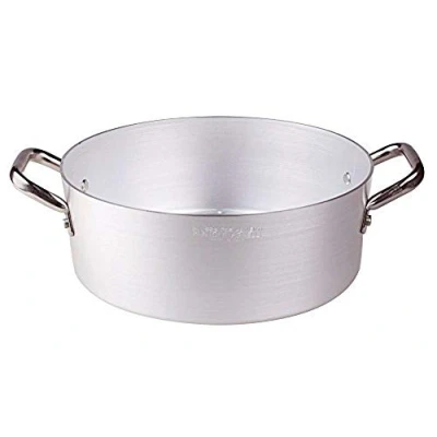 Obrázek Pentole Agnelli, Hrnec BLTF, 2 rukojeti z ušlechtilé oceli, stříbrná barva 38 cm stříbrná/černá