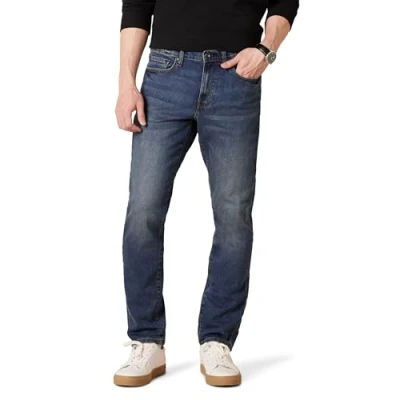 Obrázek Amazon Essentials Herren Jeans aus Komfortablem Stretch, Schmale Passform (Früher Goodthreads), Mittelblau, 33W / 34L