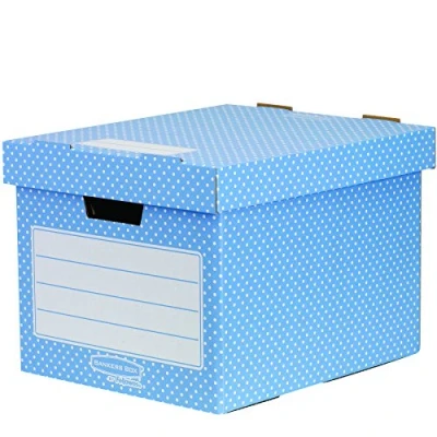Obrázek Bankers box Style Series úložný ze 100% recyklovaného kartonu, balení 4 ks, modrá/bílá