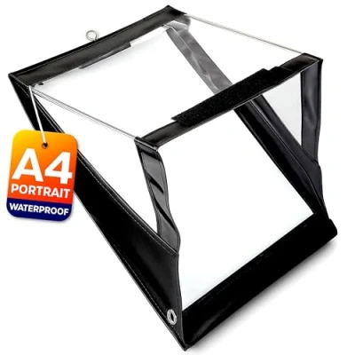 Obrázek volila Wasserdichtes Klemmbrett A4 (33,6 x 25,6 cm) Hochformat mit transparentem PVC Bildschirm, Klettverschluss zum Schutz von Dokumenten vor Regen, Schnee und Staubpartikeln