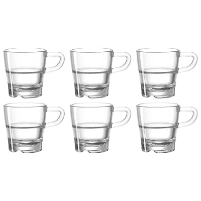 Obrázek LEONARDO HOME Senso šálek na espresso, hrnek espresso s uchem, sklenice vhodné do myčky, sada 6 ks, 70 ml, 024012