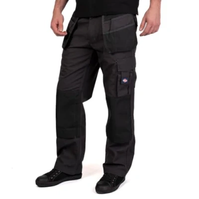 Obrázek Lee Cooper LCPNT216 pánské pracovní kalhoty s kapsou, šedé, černé, 38 W/33L