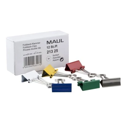 Obrázek MAUL 21325 99 Foldback svorka, tříděné, (B)25 mm, šířka svorky: 9 mm