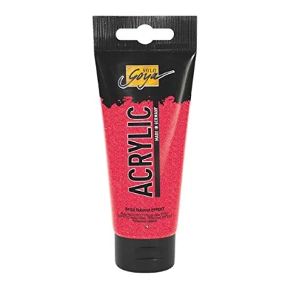 Obrázek KREUL 84152 Solo Goya Acrylic, tuba 100 ml, rubínově červená, krémově mnohostranně použitelná akrylová barva ve studijní kvalitě, na vodní bázi, s třpytivým efektem, rychle a matně schnoucí, dobře