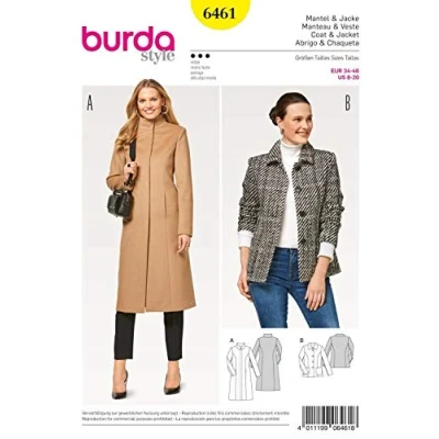 Obrázek Burda 6461 střihová předloha kabát/bunda (dámy, vel. 34? 46) Level 3 Střední