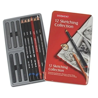 Obrázek Derwent Sketching Collection kreslicí tužky v kovové krabičce 12 kusů