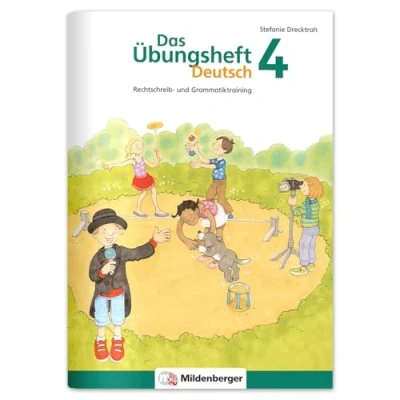 Obrázek Das Übungsheft Deutsch 4: Rechtschreib und Grammatiktraining Lernheft für 4. Klasse Deutsch, Rechtschreibung üben in der Grundschule, inkl. Lösungsheft Sticker