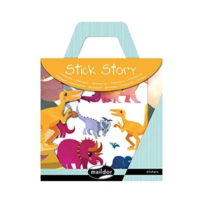 Obrázek Maildor AF007O Packung Stick&#039;Story (4 Stickerbögen und 2 Kulissen, ideal für Kinder ab 5 Jahren, Dino) 1 Pack