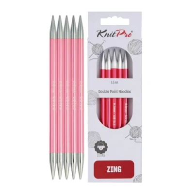 Obrázek KnitPro K47044 Sockennadeln, Aluminium, Rosa, 20cm / 6.5mm