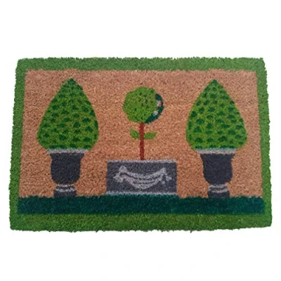 Obrázek oKu Tex rohožka na dveře vstupní Raja zahrada potisk kokosová rohož pro venkovní použití protiskluzová 40 x 60 cm..