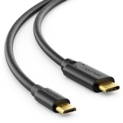 Obrázek deleyCON 1m USB C na Micro nabíjecí kabel a datový kompatibilní pro mobilní telefon, smartphone, tablet s mikro zdířkou nebo nabíjecím adaptérem