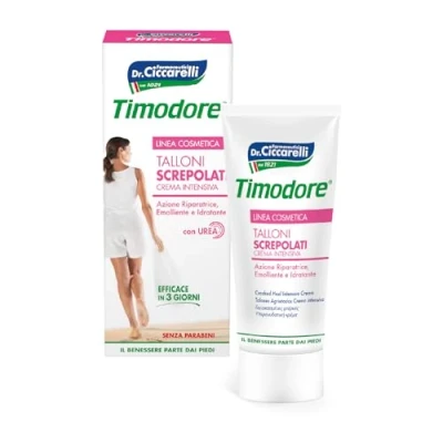 Obrázek Timodore, Intenzivní krém na patu s opravujícím, ošetřujícím a hydratačním účinkem, efektivně opravuje suché paty, 100% Made in Italy, dermatologicky testováno, 75 ml
