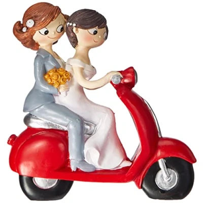 Obrázek Mopec Y961 Figur Kuchen Paar Braut Pop &amp; Fun Motorbike, 17 cm
