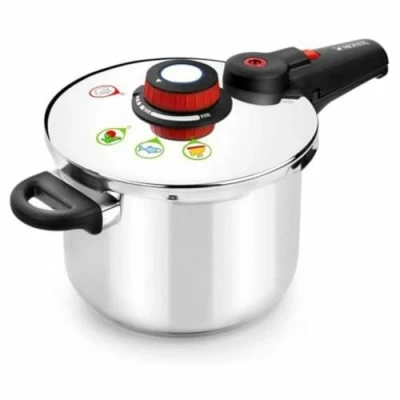 Obrázek Monix Selecta Duo Sada tlakových hrnců 4 a 6 litrů se systémem výběru potravin automatickým uzavíráním, INOX Steel 18/10, stříbro, 2 kusy