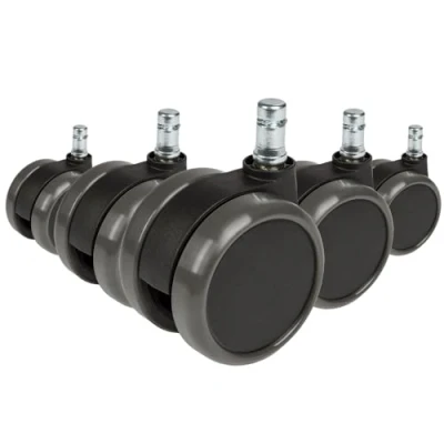 Obrázek hjh OFFICE 619010 5X kolečka na tvrdou podlahu pro kancelářskou židli ROLO pin 11 mm / kolečko 65 otočná tvrdé podlahy s hladkým a povrchem