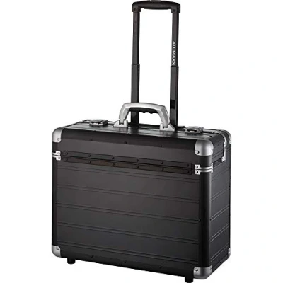 Obrázek ALUMAXX 45166 kufr pro piloty Discovery, na kolečkách hliník, piloten Businesstrolley, aktovka s přihrádkou notebook, Alutrolley cca 48 cm, černý matný, 47,5 x 38,5