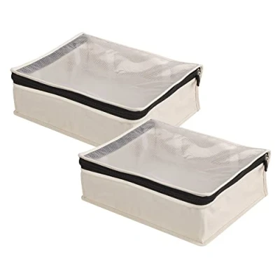 Obrázek Household Essentials Cedarline 3321 1 Pullovertasche aus natürlichem Baumwollleinen, mit Reißverschluss, Aufbewahrungstasche für Schränke und unter dem Bett, 2er Pack