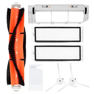 Obrázek DingGreat Zubehör für Xiaomi Saugroboter, Ersatzteile Roborock S55 S50 S51Saugroboter, 1 Hauptbürste + 2 Seitenbürste Filters Hauptbürstenabdeckung Reinigungsbürste