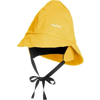 Obrázek Playshoes Unisex dětská čepice do deště s podšívkou větrovka a vodotěsný klobouk oděv deště, červená fleecová podšívka