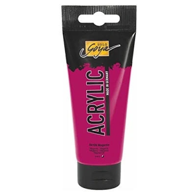 Obrázek KREUL 84109 Solo Goya Acrylic, 100ml tuba v magentě, krémově mnohostranně použitelná akrylová barva ve studijní kvalitě, na bázi vody, rychle a matně schnoucí, dobře krycí, vodotěsná