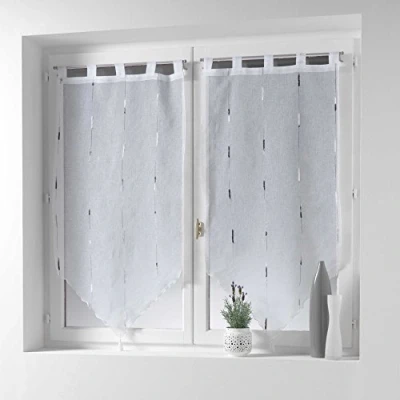 Obrázek Douceur d&#039;Intérieur, Okenní záclony, s poutky a páskou, z polyesteru žinille, polyester, šedá, 160x60 cm