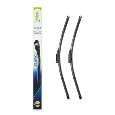 Obrázek VALEO Silencio Wischer VF854 Leistungsstarke, hervorragende Sicht auf der Straße, einfache Montage originale Flachblätter 650mm/650mm Vorne Set mit 2 Wischerblättern 577854