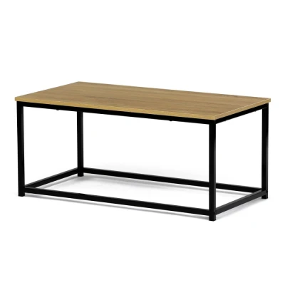 Obrázek Stůl konferenční, 90x48x41 cm, MDF, dekor divoký dub, černý kov CT G1090 OAK