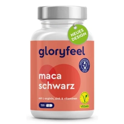Obrázek Kapsle Maca 27000 mg (20:1 extrakt) + L arginin, vitamin B6, B12 a zinek prášek černý ve vysokých dávkách veganské, laboratorně testováno, vyrobeno v Německu bez přísad