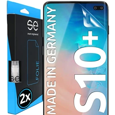 Obrázek S. E pro Samsung Galaxy S10 Plus fólie, 2x Full Screen, pomůcka polohování, ochranná fólie transparentní na displej, funkční alternativa k ochrannému sklu z Německa