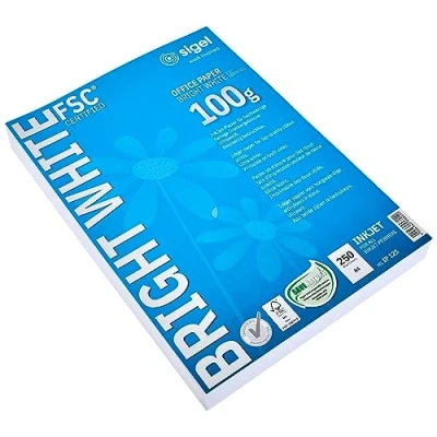 Obrázek SIGEL IP125 InkJet papír A4 ultra bílý, oboustranně potištěný, 100 g, 250 listů, z udržitelného papíru, ostrý tisk a brilantní, kontrastní barevné výtisky