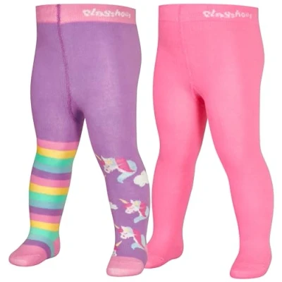 Obrázek Playshoes Tights Unicorn 2 PACK Punčocháče pro děti, Velikost: 110/116, Violett/rosa