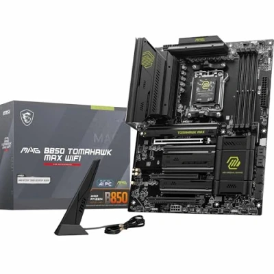 Obrázek MSI Základní deska MAG B850 Tomahawk MAX WiFi, ATX podporuje AMD Ryzen 9000/8000/7000, AM5 80A SPS VRM, DDR5 Memory Boost 8400+ MT/s (OC), PCIe 5.0 x16, M.2 Gen5, Wi Fi 7, 5G LAN
