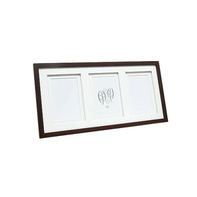 Obrázek Deknudt Frames Galerijní rám s dvojitou paspartou hnědá S65KQ3 pro 3 obrázky velikost obrazu 13 x 18 cm na obrazy dřevo MDF zavěšení nebo vystavení obrázků