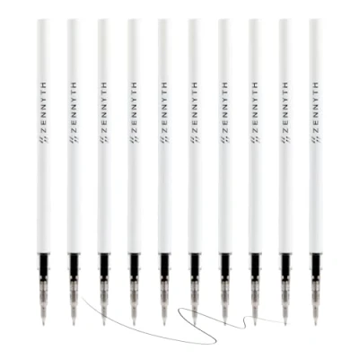 Obrázek MengRan Gelschreiberminen für Click Stifte, 0,5 mm Spitze, feine schnell trocknende Tinte, kompatibel mit Pilot G2 (Original Gel Tintenminen, 10 Stück, schwarze Tinte)