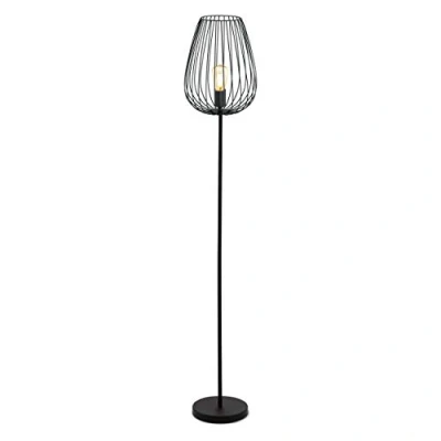 Obrázek EGLO stojací lampa Newtown, 1 plamenné vintage svítidlo, retro z oceli, barva: černá, objímka: E27, vč. stupačky