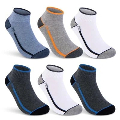 Obrázek Sneaker ponožky Quarter sportovní pánské a dámské (6 nebo 12 párů) polstrované froté podrážkou prodyšná bavlna, 6 párů mix barev (16215/18)