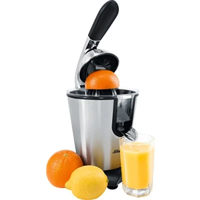 Obrázek Steba Lis na citrusy s pouzdrem z ušlechtilé oceli, praktické pákové lisovací rameno pro optimální výtěžnost šťávy, tichý motor, automatický start/stop, ZP 2