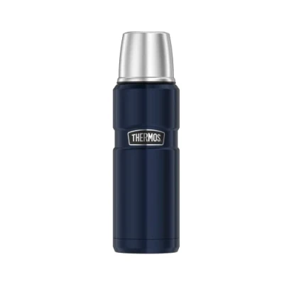 Obrázek Thermos Nerezová Beverage Bottle 0,47 l, Midnight Blue, termoska ušlechtilá ocel, 470 ml, izolační láhev s pohárkem na pití, 12 h horká/24 studená, vhodná do myčky, absolutně těsná, bez BPA