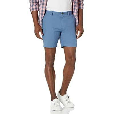 Obrázek Amazon Essentials Pánské lehké komfortní strečové šortky Oxford s úzkým střihem (dříve Goodthreads) 18 cm dlouhé, modré, 36 W