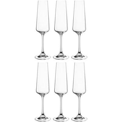 Obrázek sklenice na sekt Leonardo Paladino, 6dílná sada, Prosecco vhodné do myčky, pohár s taženou rukojetí, šampaňské, 220 ml, 066309