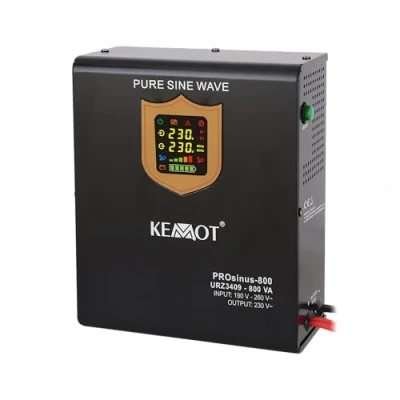 Obrázek Záložní napájení KEMOT PROsinus 800 URZ3409 střídač čistý sinus funkce nabíjení 12 V 230 800VA/500 W, černý