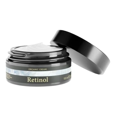 Obrázek Retinolový krém 100 ml retinol ve vysokých dávkách + kyselina salicylová bio Aloe Vera hydratační Proti stárnutí, pupínkům problematické pleti obličeje Skincare Vegan Satin
