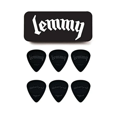Obrázek JIM DUNLOP Plektrum Motörhead Lemmy, krabička z kovu s 6 kusy, silná, černá