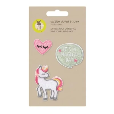 Obrázek LÄSSIG Textilsticker selbstklebend/Textile Woven Sticker Unicorn