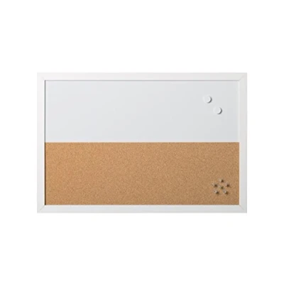 Obrázek Bi Office, Kombitová tabule Whiteboard a prvky na tabuli, magnetická, otíratelná za sucha / korek, bílý MDF rám, 60 x 40 cm