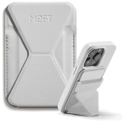 Obrázek MOFT MagSafe Wallet stojan pro iPhone 16/15/14/13/12 série kompatibilní s MagSafe, MOVAS Vegan kožený magnetický na mobilní telefon se 3 pozorovacími úhly, 2 držáky karty (Misty Cove)