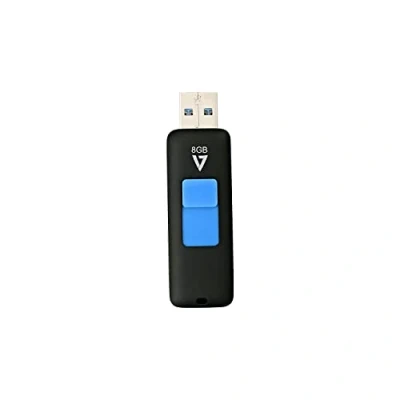 Obrázek V7 VF38GAR 3E Slider USB 3.0 paměťový disk 8 GB černá/modrá
