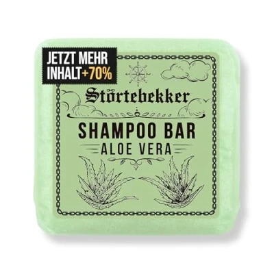 Obrázek Novinka: Störtebekker® prémiový pevný šampon Aloe Vera ručně vyrobený, veganský pro muže i ženy příjemně vonící péče o vlasy a hydratační