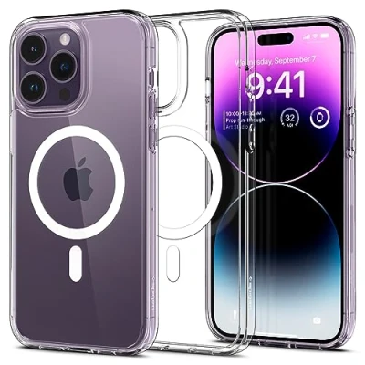 Obrázek Spigen pro iPhone 14 Ultra Hybrid MagFit pouzdro [Anti Yellowing] MagSafe magnetické na mobil ochranné Cover transparentní tenké Slim Crystal Clear